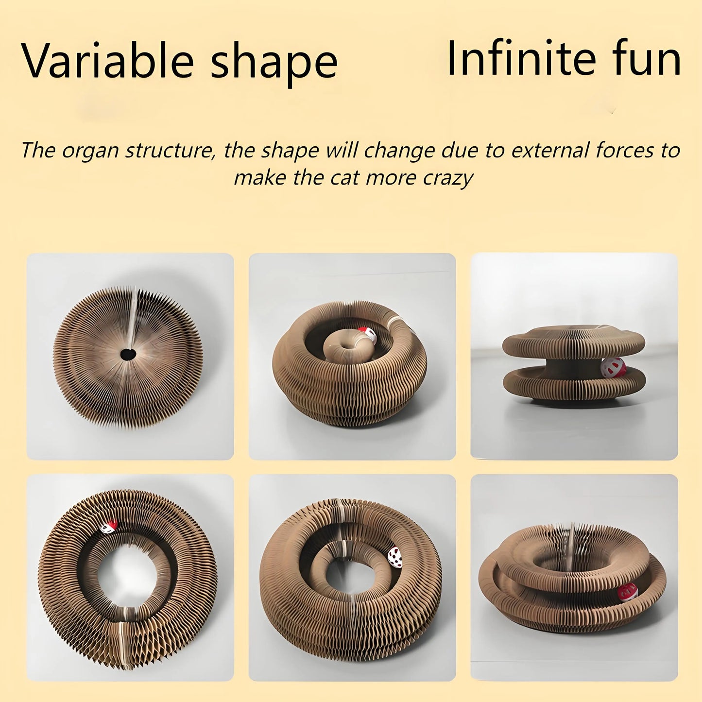 This Cat Scratching Board with Bell is a fun and durable corrugated paper toy for cats. Perfect for interactive play, claw maintenance, and stress relief, it keeps your feline entertained while protecting your furniture.