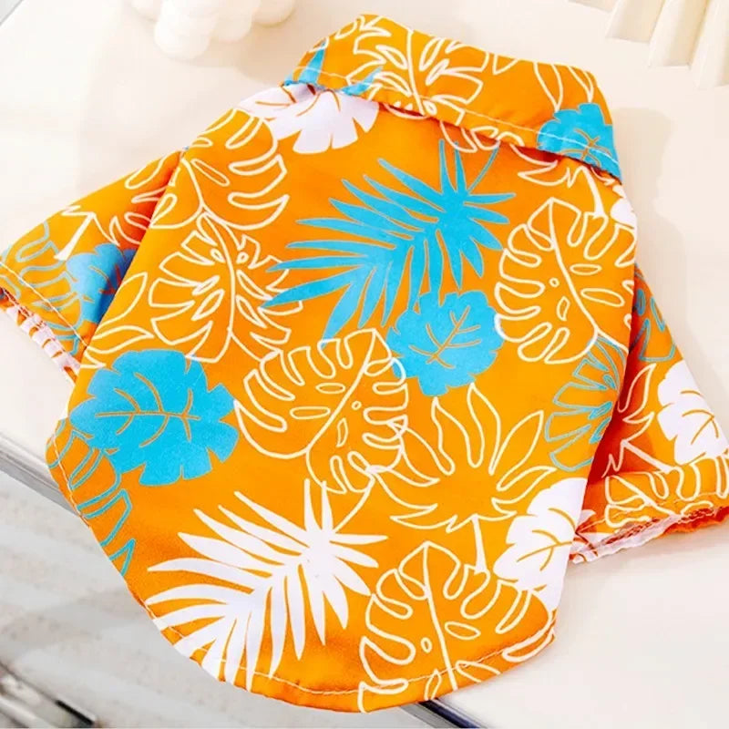 Summer Dog Clothes. Hawaiian Style Beach Dog Shirts. Fashion Puppy Vest Coconut Print