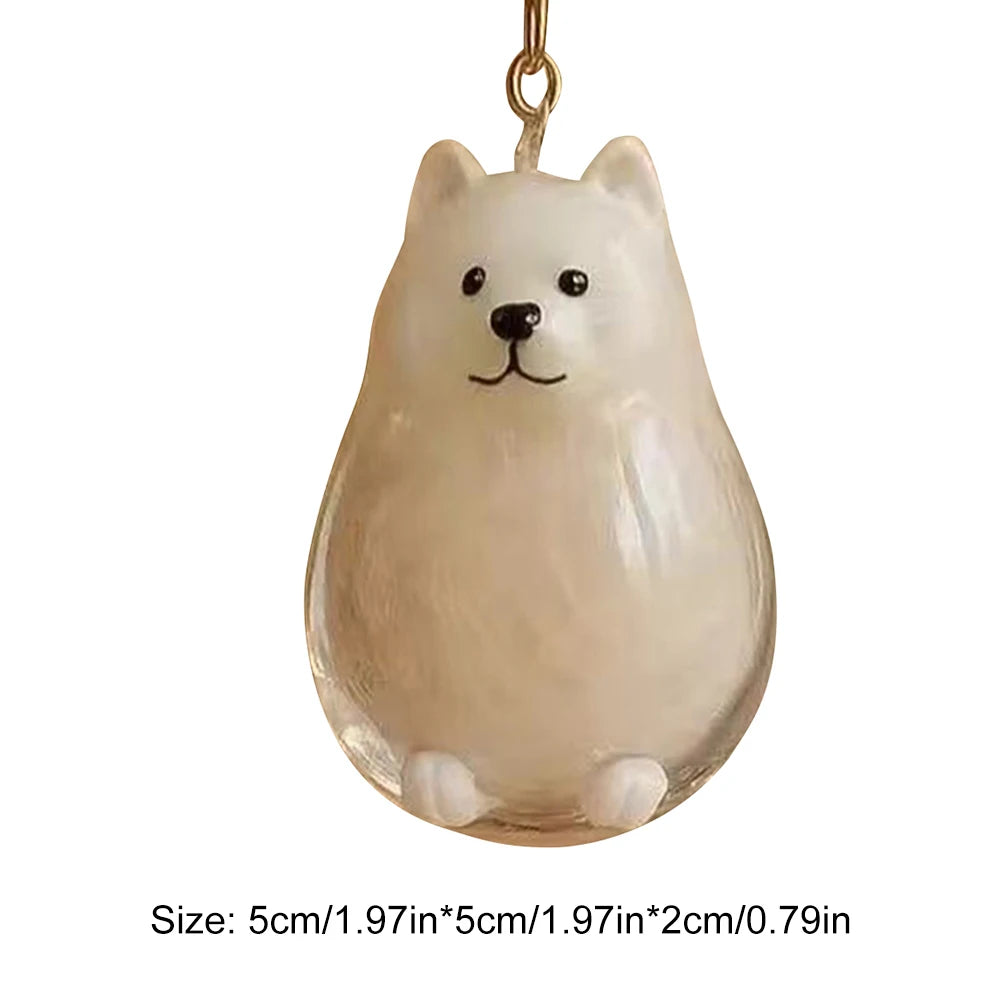 Cartoon Dog Shape Dog Hair Storage Box Transparent Hair Grooming Pet Hair Keychain Pendants or  Backpacks
