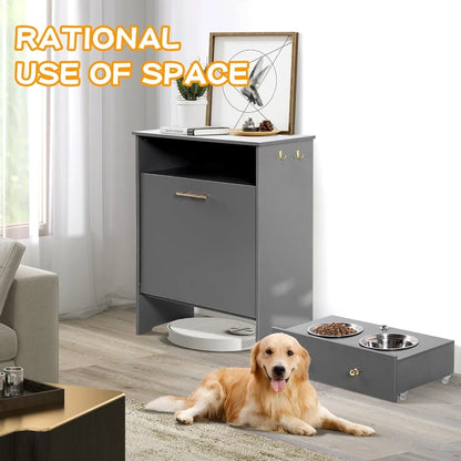 Storage Cabinet with Removable Bowls Feeder Station