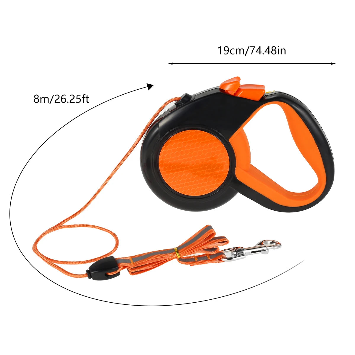 8M Retractable Dog Lead Heavy Duty Walking Leash with Strong Reflective Tape Non-Slip Handle for Small Medium Large Dogs
