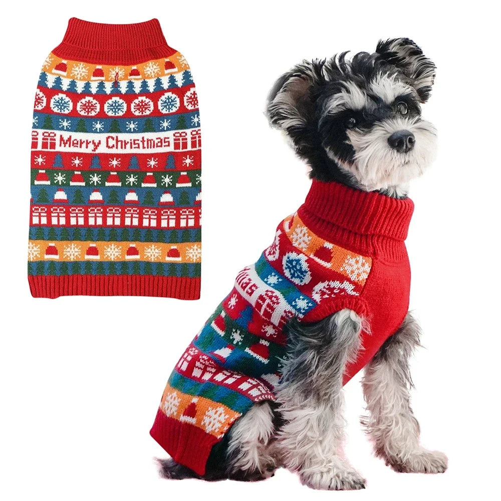 Puppy/Kitten Sweaters for Christmas. Winter Warm Pet Knitwear Clothing for Small Dogs/Cat Costumes