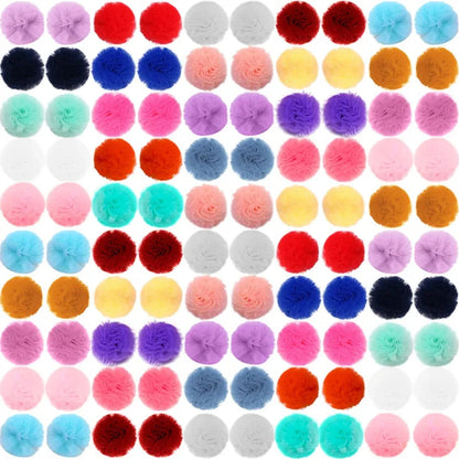 40PCS Dog Hair Accessories Small dog Hair Bows Round Lace Bows rubber bands