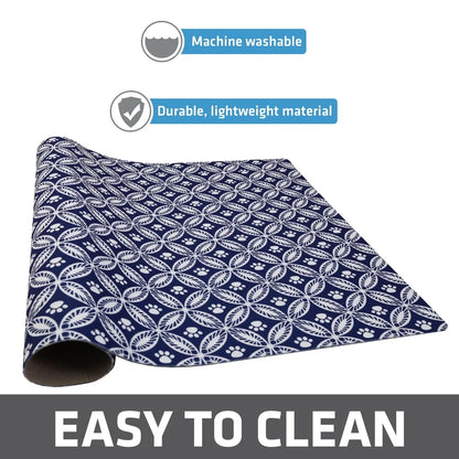 Waterproof Dog Food Mat Slip-Resistant Stain Resistant Absorbent Feeding Mat Machine Washable Protects Floors Durable 19x24in