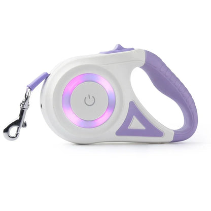 5M Automatic Retractable Dog Leash with LED Flashlight Durable Nylon Lead