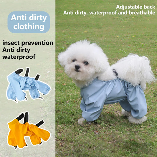 Pet outings insect proof dirt proof waterproof dog clothes four legged bag belly dust proof clothes
