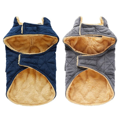 Winter Warm Plush Jackets for Dogs. Thickness Double Pockets Fashion.