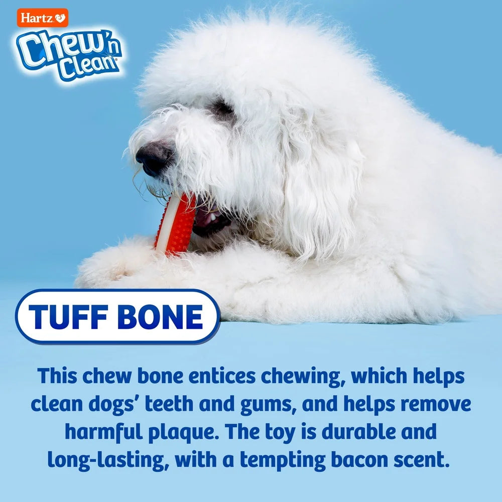 Durable Chew Toy Dogs Bacon Scented Dental Hygiene Extra Large Nylon Tuff Bone Textured Nubs Active Chewers