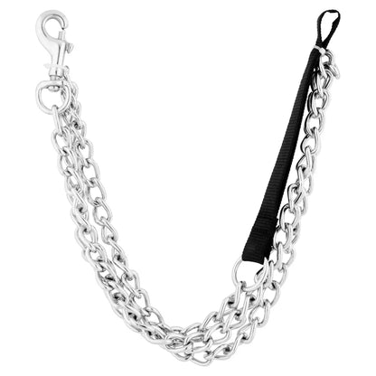 5ft Steel Chain Dog Leash with Nylon Handle Medium Large Pets Durable 4mm Welded Links Comfortable Control