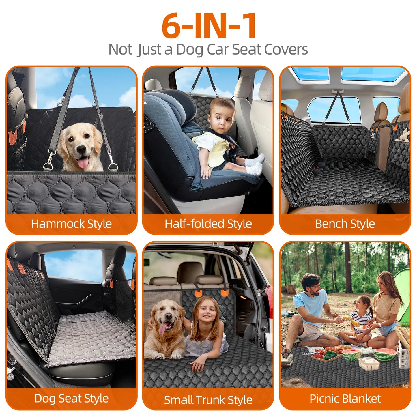 Back Seat Extender for Dogs. Holds 400LBS, Non-Slip Hardbottom Waterproof