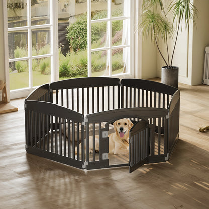 This Plastic Dog Playpen features 6 durable, expandable panels for medium dogs — perfect for indoor or outdoor use with its portable, foldable design.