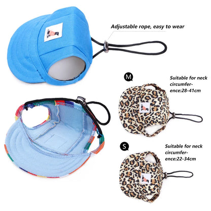 Dog Hat with Ear Holes Adjustable Baseball Cap for Large Medium Small Dogs
