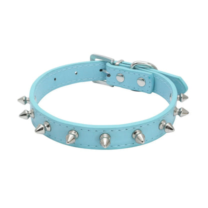 1pc Cool Collar Leather, Spiked Studded, Small Medium Colorful Pets Necklace