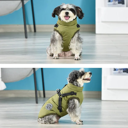 Keep your pup cand dry with this Winter Warm Dog Jacket — a waterproof fleece coat with a built-in harness, perfect for small to large dogs during chilly walks.