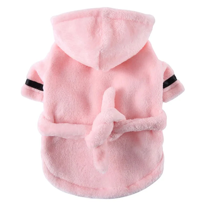 Dog Bathrobe with Hooded.  Soft Bath Drying Towel For Puppy/Cats