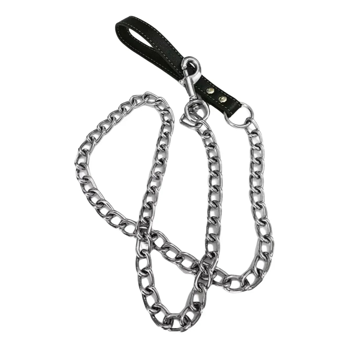 1Pcs Metal Chain Dog  With Leather Handle