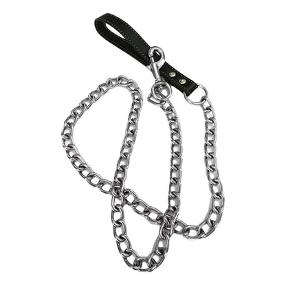 1Pcs Metal Chain Dog  With Leather Handle