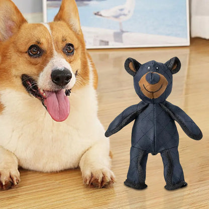 Mighty Bear Pet Sound Making Toy Plush Interactive Toy Grinding Cleaning Teeth