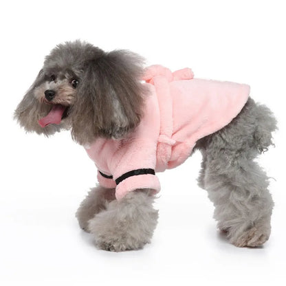 Dog Bathrobe with Hooded.  Soft Bath Drying Towel For Puppy/Cats