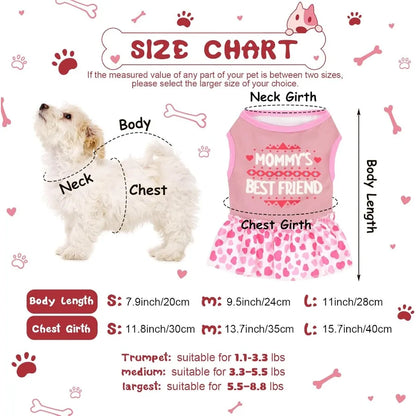 6 Pack Girl Dog/Cat Clothes. Cute Dog Sundress Puppy Summer Outfits with Ruffles
