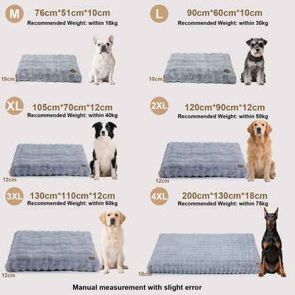 Fluffy Dog Crate Bed for Extra Large Dogs, Calming Anti Anxiety Dog Bed, Washable Soft Warm Crate