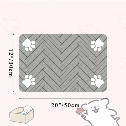 Feeding Placemat for Food and Water Bowl, with Waterproof Rubber Backing, Quick Dry Water Mat for Dog Cat