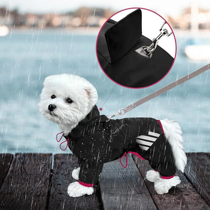 Waterproof Dog Raincoat Lightweight Reflective Straps with Leash Hole Comfortable Small Medium Dogs