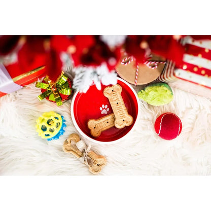 Paw Humbug Pet Bowl, Speckled Food Dish, Holiday , Holds 3 Cups