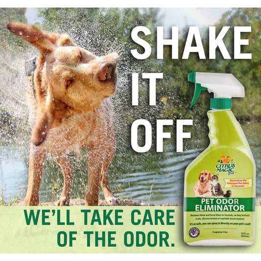 Pet Odor Eliminator Enzyme Spray Non-Staining Formula Carpets Bedding Upholstery Safe Pets 3 Pack 22oz Each