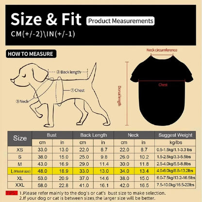 Halloween Dog T-Shirt, Black Short - Sleeve with Colorful Glittery Bats & Pumpkins & Stars Print