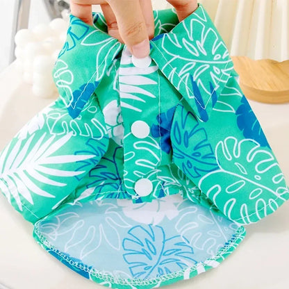 Summer Dog Clothes. Hawaiian Style Beach Dog Shirts. Fashion Puppy Vest Coconut Print