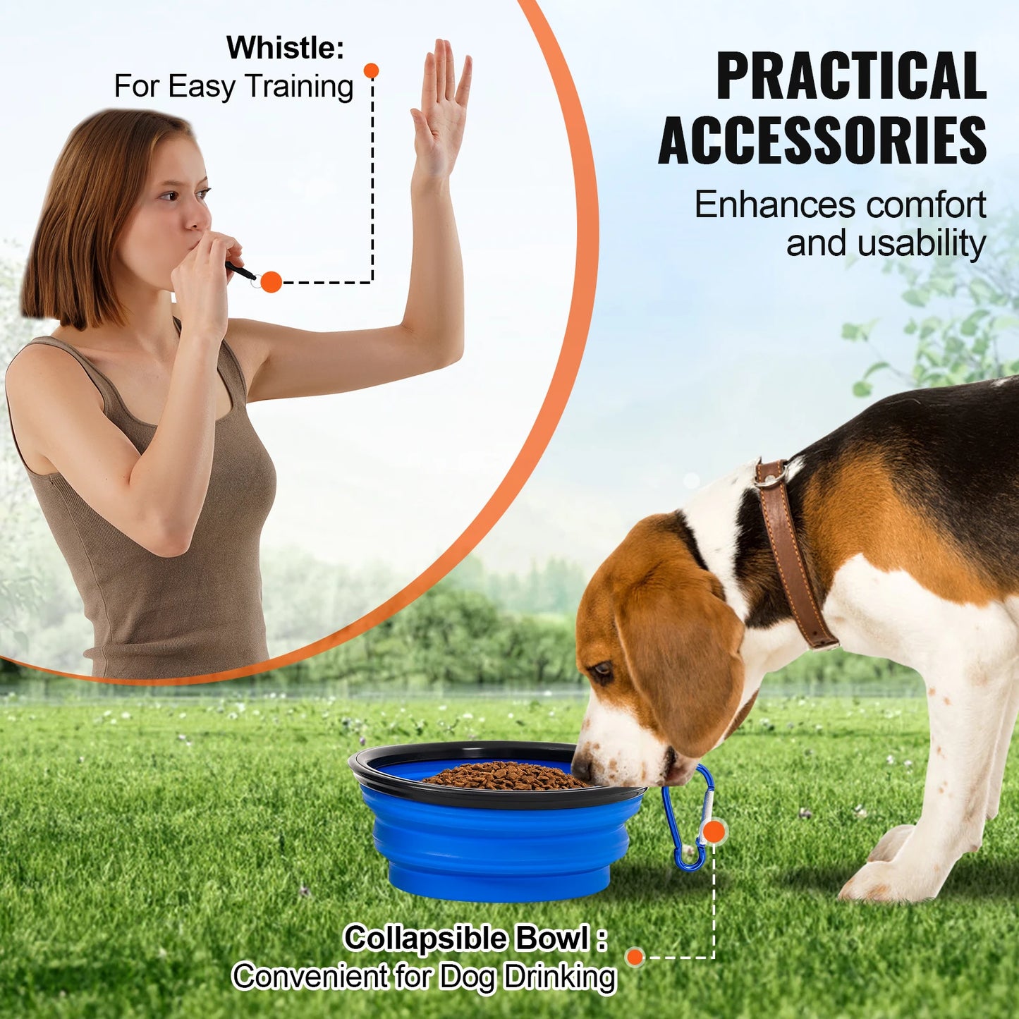 Dog Agility Training Equipment 4 PCS Set with Adjustable High Hurdles  Poles Jump Ring Square Pause Box Whistle