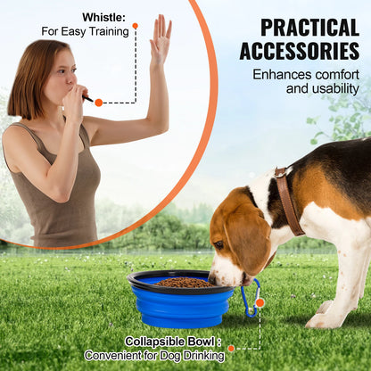 Dog Agility Training Equipment 4 PCS Set with Adjustable High Hurdles  Poles Jump Ring Square Pause Box Whistle