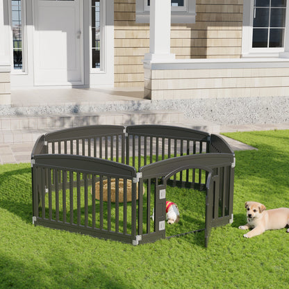 This Plastic Dog Playpen features 6 durable, expandable panels for medium dogs — perfect for indoor or outdoor use with its portable, foldable design.