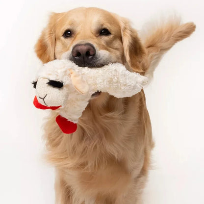Lamb Chop Plush Dog Toy with Squeaker Interactive Puppy Toy for Small Medium Dogs