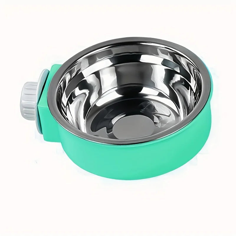Anti Tipping dog bowl.  Adjustable Stainless Steel Bowl, Perfect Hanging Feeder for Providing Food and Water for Dogs