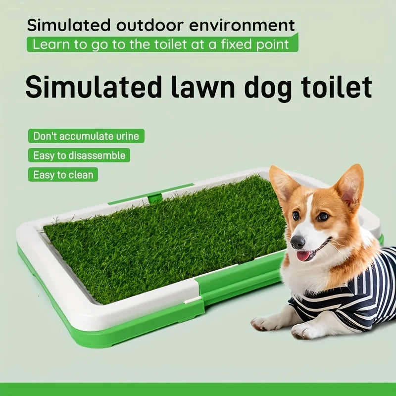Reusable Silicone and PP Leak-Proof Dog Potty Training Pads - Indoor Pet Toilet with Grass Surface for Easy Cleaning, Hygiene Pup