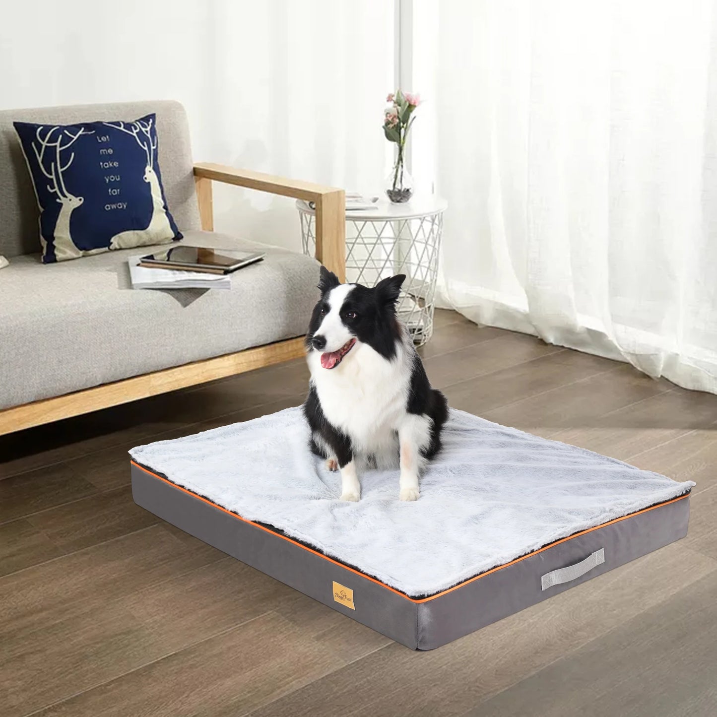 Dog Bed  Large Padded Orthopedic Dog Bed Foam Cushion Pets Pillow Bed with Washable Cover
