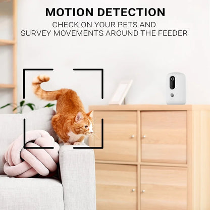App Enabled Automatic Pet Treat Dispenser with HD Camera Two Way Audio Motion Sensor Cats and Dogs Interactive Feeder