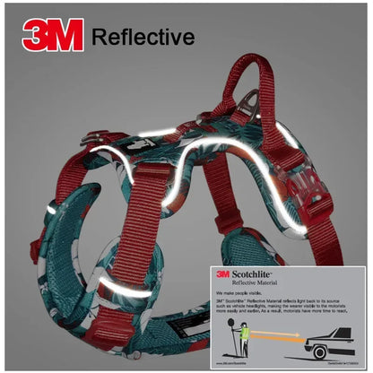 Dog Harness Camouflage Reflective Nylon Special Edition and Upgrade Version Easy to Adjust