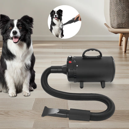 2200W Electric Pets Hair Dryer. Adjustable Wind, Two Temperature Levels, 4 Nozzles Dogs Cats
