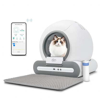 The Automatic Cat Litter Box is a smart, self-cleaning solution for multiple large cats. With app control, a built-in litter mat, and efficient waste management, it keeps your home clean while giving your cats a convenient an