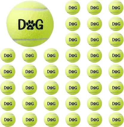 40 Pack Tennis Balls Dog Toys Bulk 2.5 Inch with Carry Bags, Easy Catching Interactive Fetch for Pet Puppy Small Medium Large Do