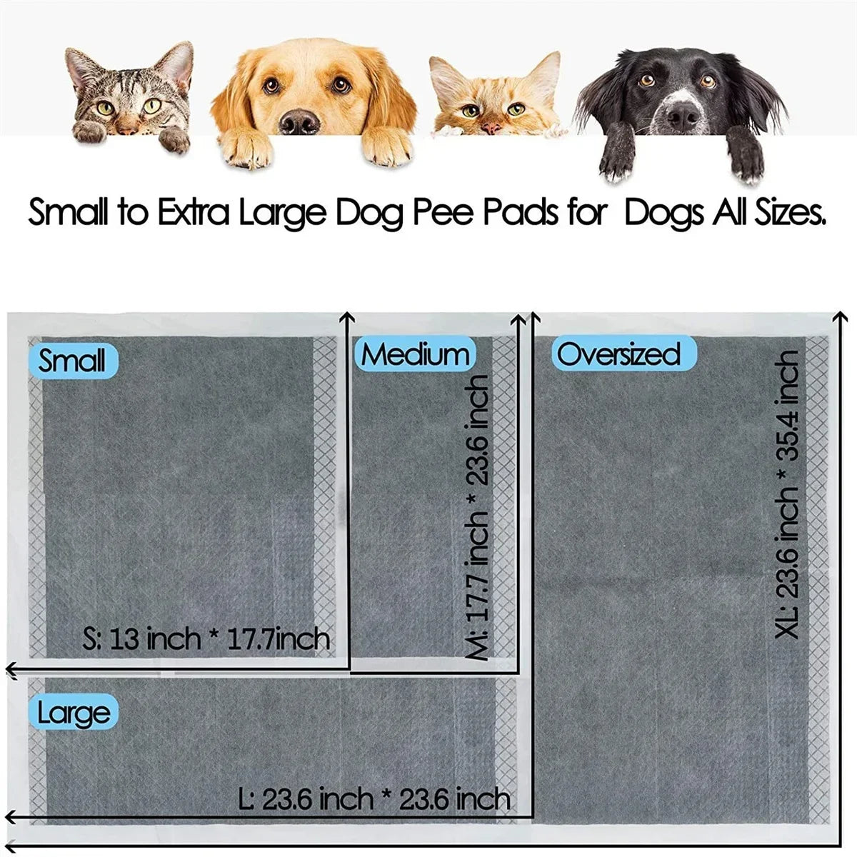 100/50/40/20PCS Absorbent, disposable Puppy Training Pee Pads Quick Dry Bamboo Charcoal Surface Mat Clean Cushion