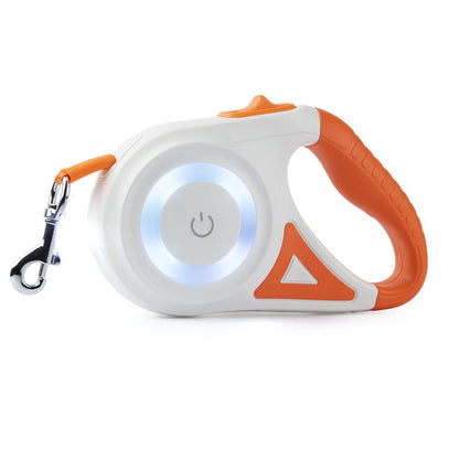 5M Automatic Retractable Dog Leash with LED Flashlight Durable Nylon Lead