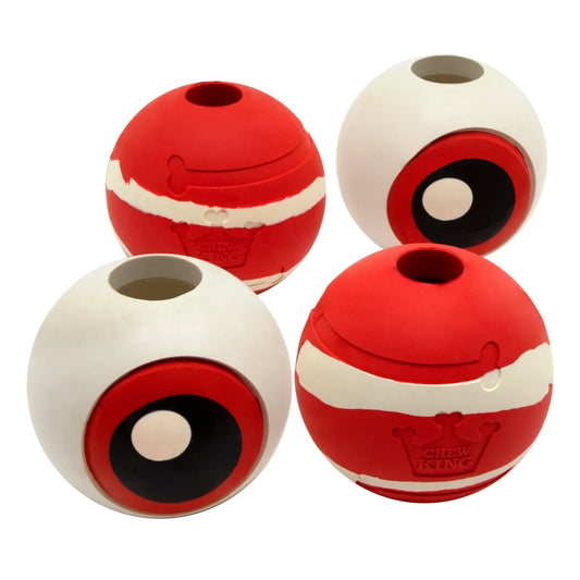 Durable Natural Rubber Fetch Balls Dogs 3 Inch 4 Pack Treat Dispensing Chew Toys