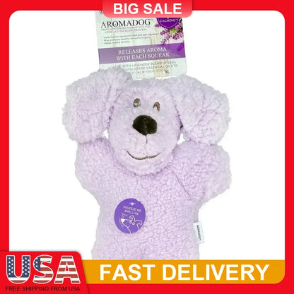 Lavender Scented Dog Toy Fleece Plush Calming Aromatherapy Squeaky Soft Cuddle Stress Relief Pet Puppy Chew Play Fun