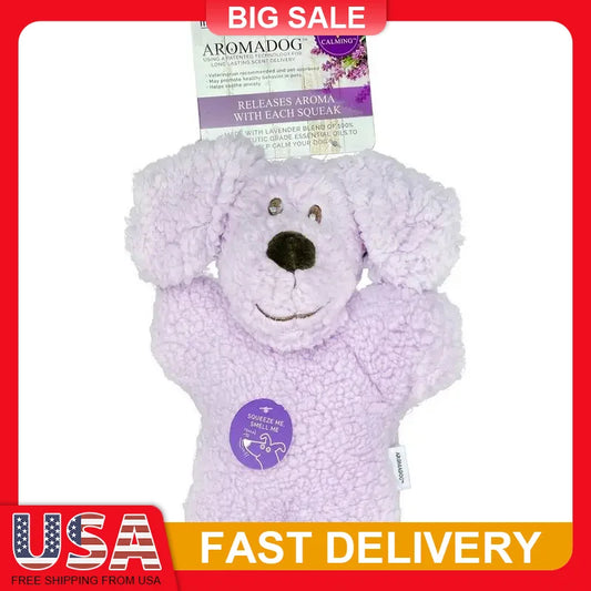 Lavender Scented Dog Toy Fleece Plush Calming Aromatherapy Squeaky Soft Cuddle Stress Relief Pet Puppy Chew Play Fun