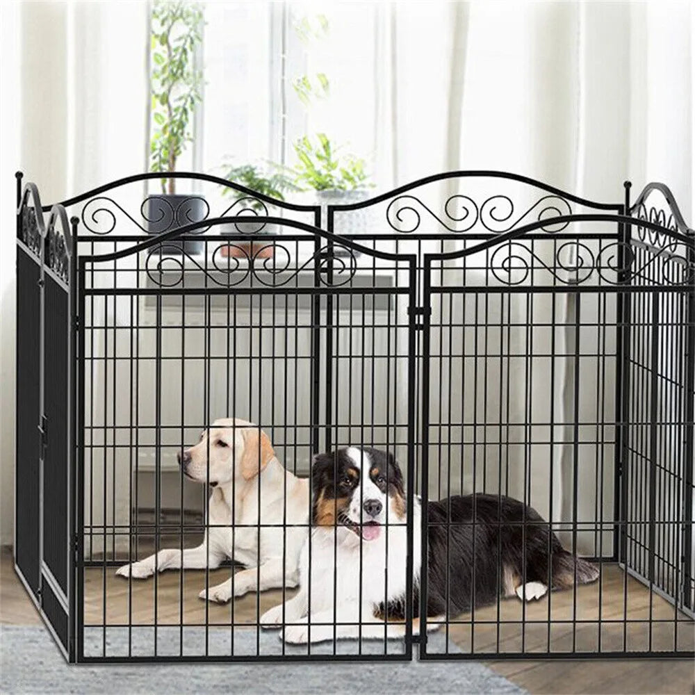 Heavy Duty Dog Playpen With Door For Large/medium/small Pets Outdoor Exercise