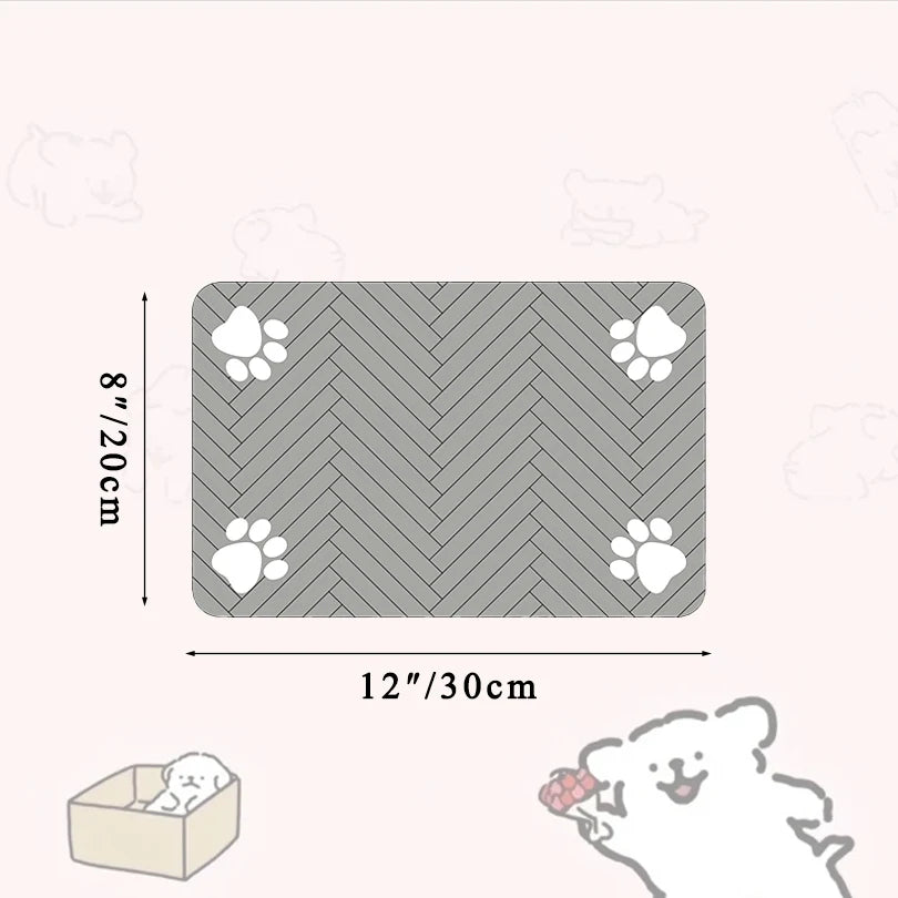 Feeding Placemat for Food and Water Bowl, with Waterproof Rubber Backing, Quick Dry Water Mat for Dog Cat
